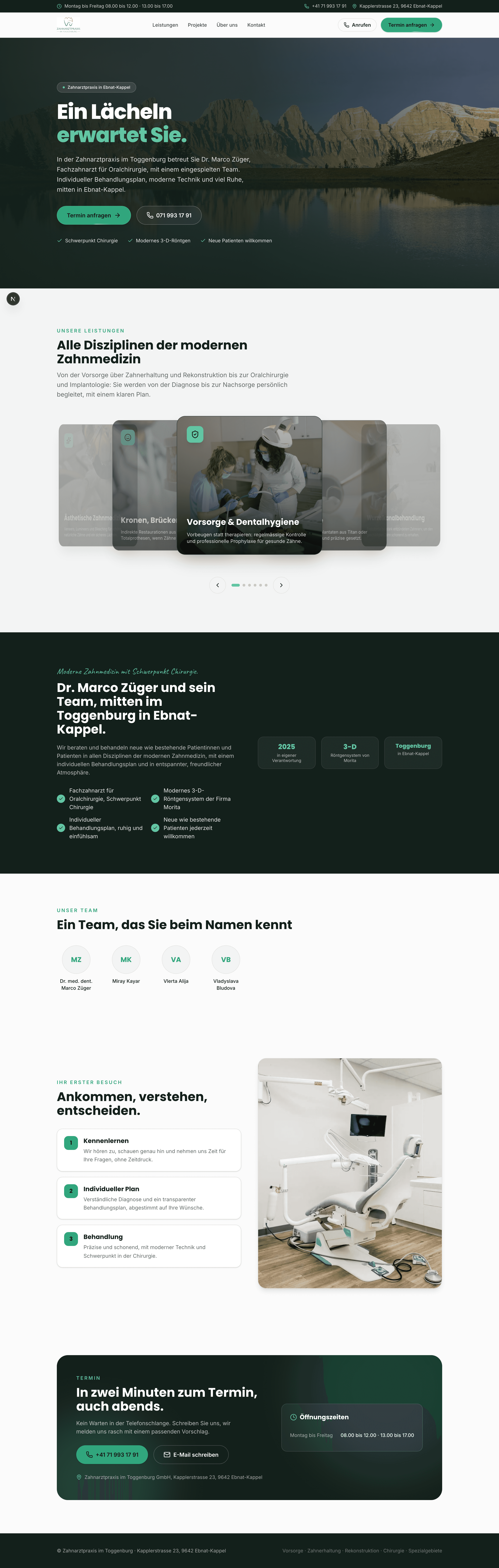 Entwurf der neuen Startseite
