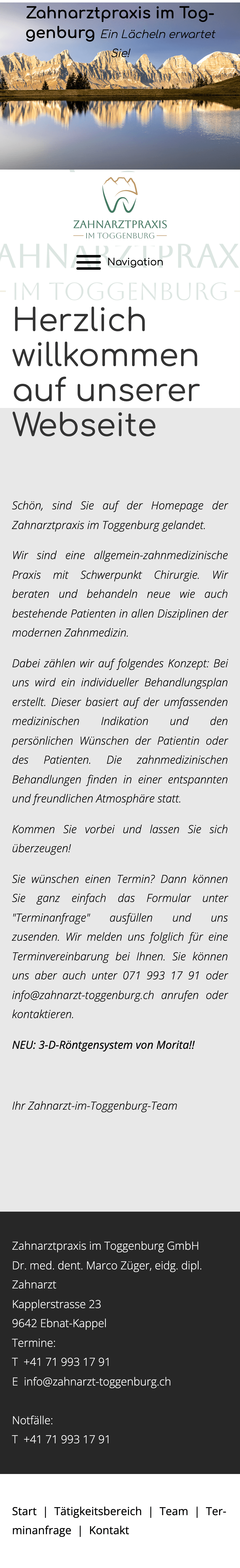 Heute · zahnarzt-toggenburg.ch